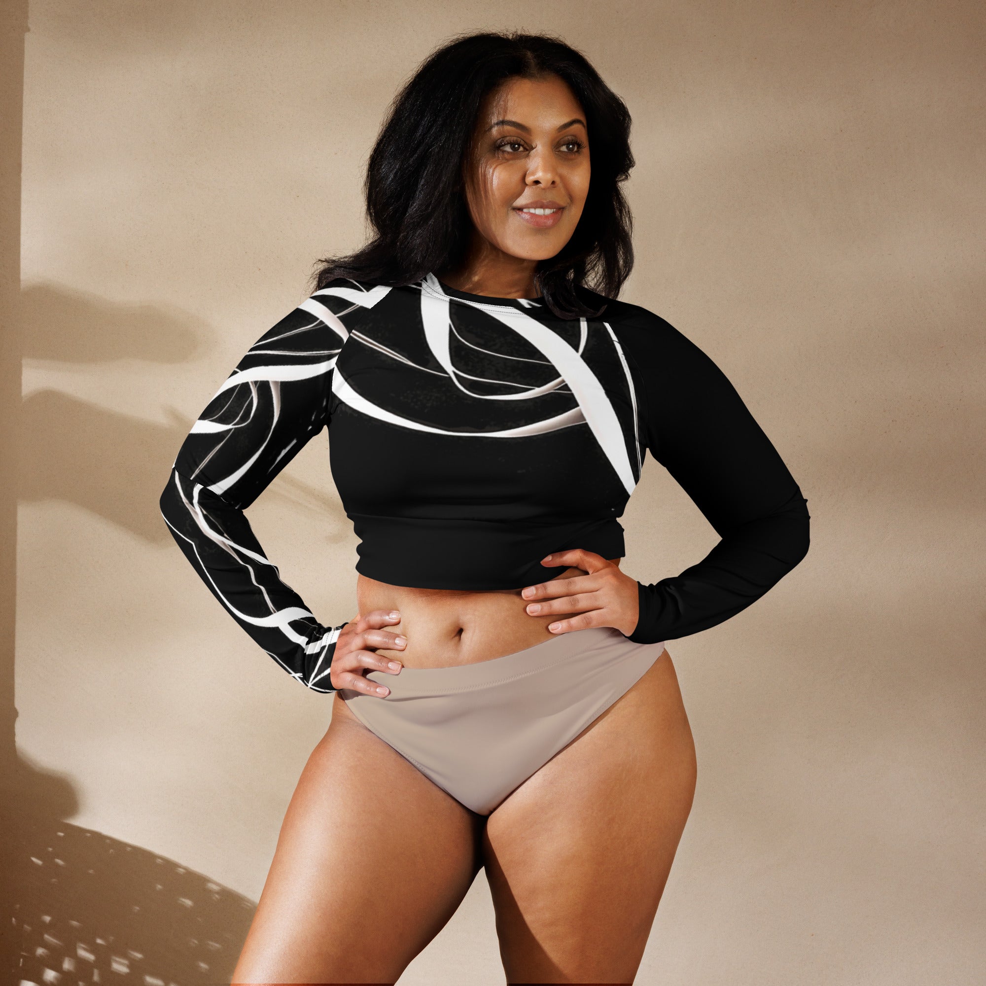 Dance crop top. Long-sleeved activewear and streetwear. Women's yoga or fitness top. La Danza by WickedYo